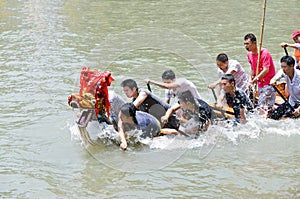 hangzhou xixi wetland Dragon boat race,in China